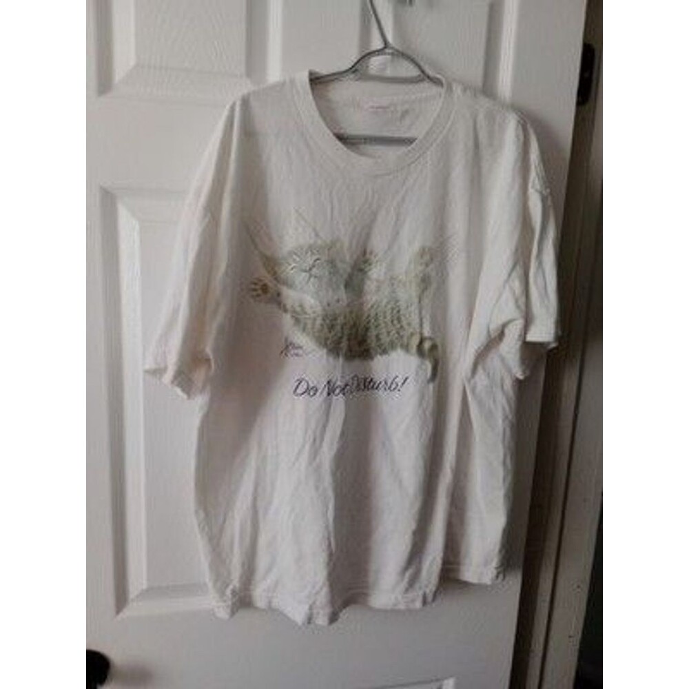 VTG Bob Harrison 1996Do Not Disturb Cat Hammock TShirt XXL 2XL
